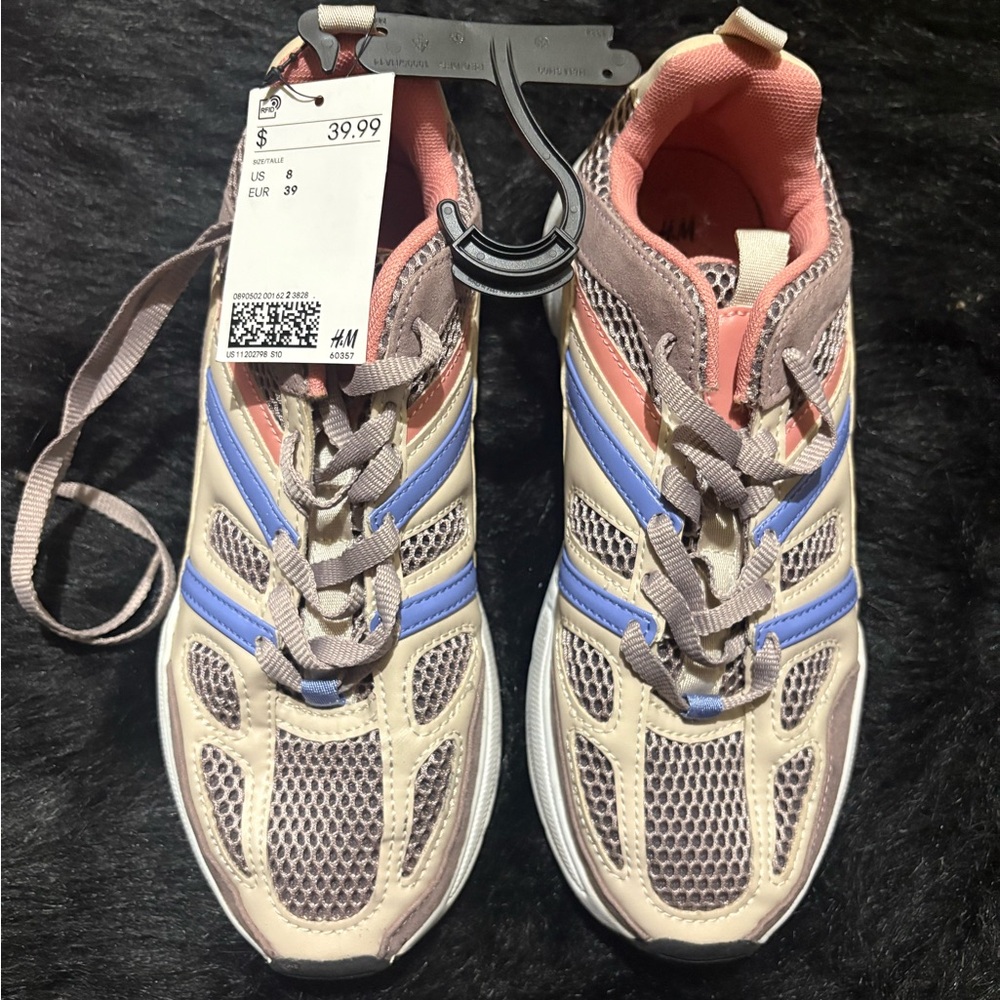 H&M Women's Pink and Blue Sneakers